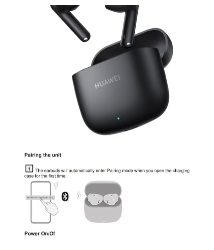 FreeBuds SE 2 In-ear Earphones, Bluetooth Wireless Earbuds, 40-Hour Battery Life, 3 Hours of Music Playback on a 10-Minute Charge, Compact and Comfortable, Black